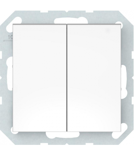Włącznik podwójny, biały, QUADRUM, Vilma QR1008W