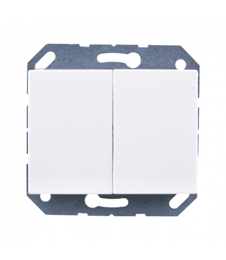Włącznik podwójny, biały, XP500, Vilma P510-020-02B