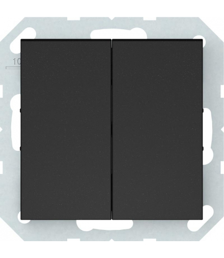 Włącznik podwójny, czarny, QUADRUM, Vilma QR1008B