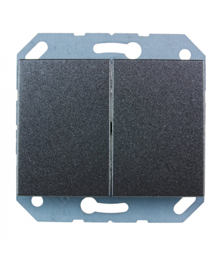 Włącznik podwójny, IP44, grafitowy, XP500, Vilma P510-020-04GR