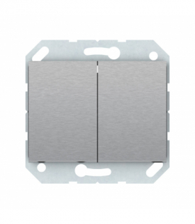 Włącznik podwójny, IP44, stal, XP500, Vilma P510-020-04STEEL