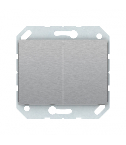 Włącznik podwójny, IP44, stal, XP500, Vilma P510-020-04STEEL