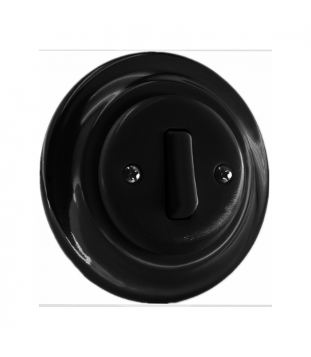 Włącznik schodowy ceramiczny podtynkowy, VINTAGE, czarny VIN6102