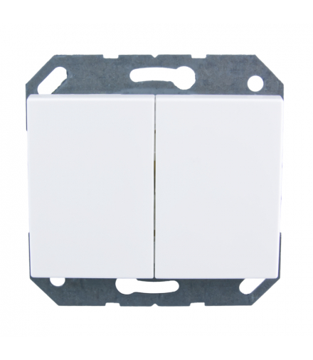 Włącznik schodowy podwójny, biały, XP500, Vilma P(6+6)10-020-02B