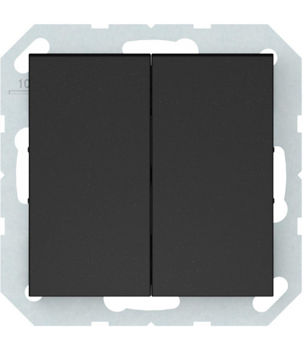 Włącznik schodowy podwójny, czarny, QUADRUM, Vilma QR1009B