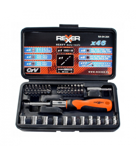 Końcówki wkrętakowe i nasadowe z uchwytem, Rexxer XRA-04-264