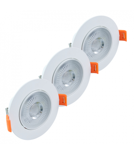 Lampa podtynkowa LED, 4,8 W, 346 lm, 4000 K, biała, 3 szt. DLC348W