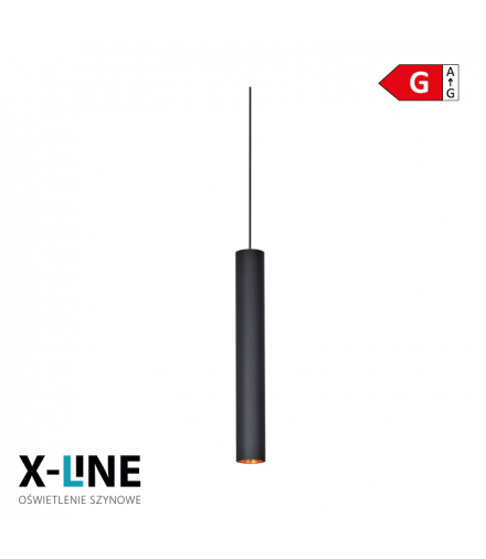 Lampa wisząca szynowa, 12 W, 960 lm, 4000 K, 30 cm, czarna, X-LINE STP-12W-30B