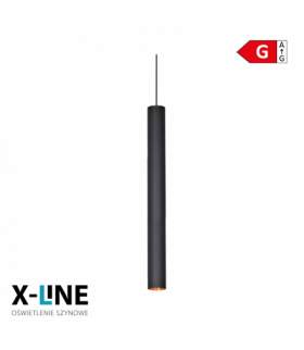 Lampa wisząca szynowa, 12 W, 960 lm, 4000 K, 60 cm, czarna, X-LINE STP-12W-60B