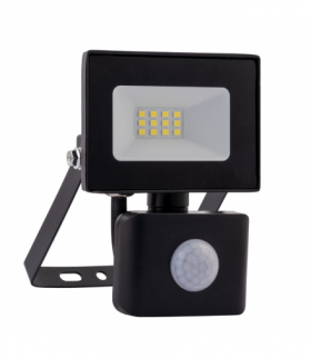 Naświetlacz LED z czujnikiem ruchu, 10 W, 900 lm, 6500 K, IP65, czarny IESCH 013