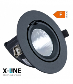Reflektor LED punktowy regulowany, podtynkowy, 20 W, 1600 lm, 4000 K, czarny, X-LINE STL-XB-20B