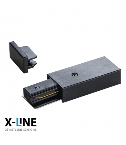 Złączki końcowe do szyny, czarne, X-LINE STEB