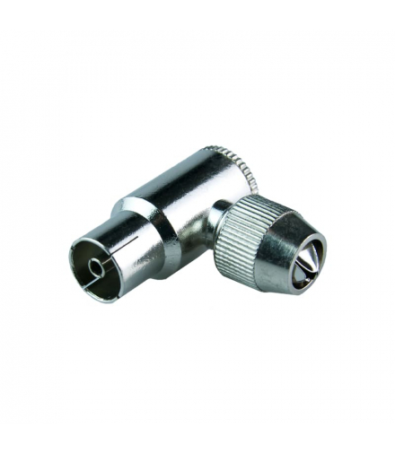 Gniazdo antenowe kątowe, metalowe IU10