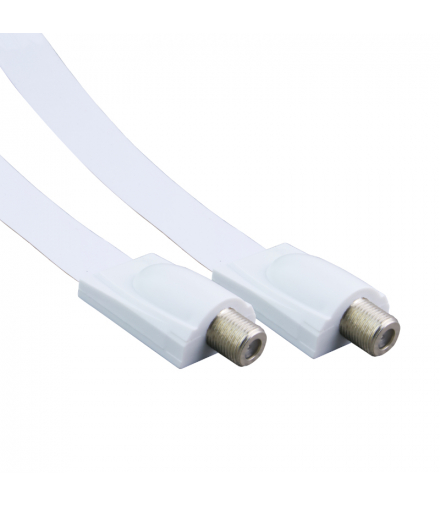 Przewód antenowy podokienny typu F ultra slim, 20 cm, biały BMF31