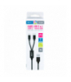 Przewód USB 2.0, 2 w 1, USB A / USB C + microUSB, czarny, 1 m EN109N
