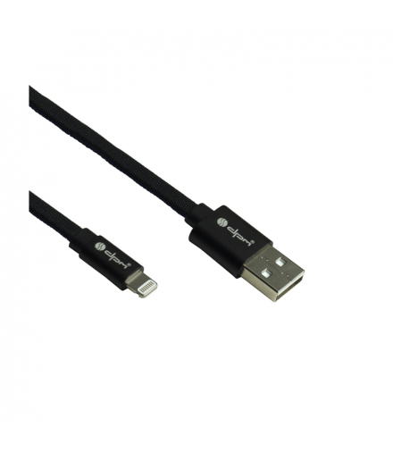 Przewód USB-LIGHTNING, licencja MFI, pleciony, czarno-granatowy, 1 m EN101