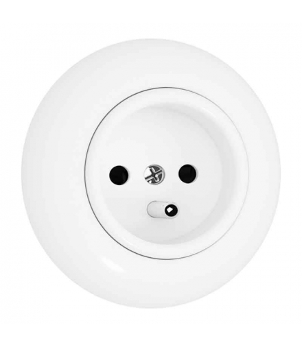 Gniazdo z uziemieniem z ramką, białe, EX1, Electromalt EX1W0001