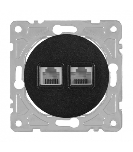 Gniazdo komputerowo-telefoniczne, czarne, OVAL OVA1018B