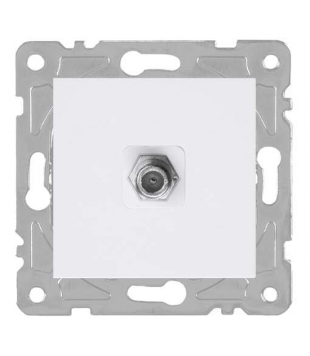 Gniazdo antenowe SAT, białe, QUAD QAD1015W