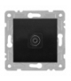 Gniazdo antenowe TV, czarne QUAD QAD1014B
