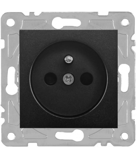Gniazdo z uziemieniem, czarne, QUAD QAD1011B