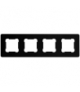Ramka poczwórna, plastikowa, czarna, QUAD QAD1004B