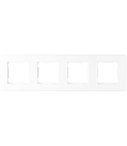 Ramka poczwórna, plastikowa, biała, QUAD QAD1004W