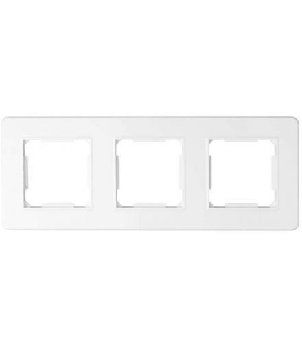 Ramka potrójna, plastikowa, biała, QUAD QAD1003W