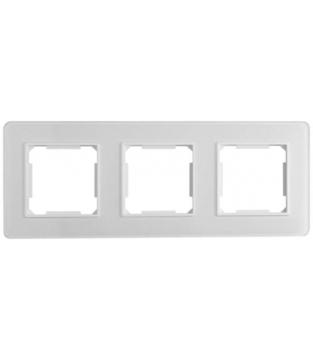 Ramka potrójna, szklana, biała, QUAD QAD1003GW