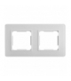 Ramka podwójna, szklana, biała, QUAD QAD1002GW