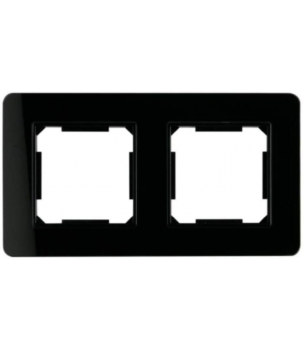 Ramka podwójna, szklana, czarna, QUAD QAD1002GB