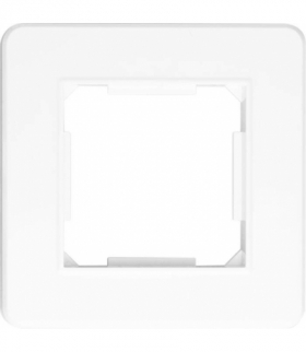 Ramka pojedyncza, plastikowa, biała, QUAD QAD1001W