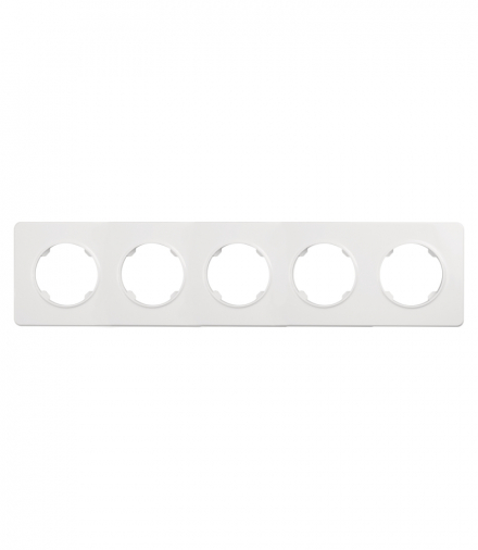 Ramka pięciokrotna, plastikowa, biała, OVAL OVA1005W