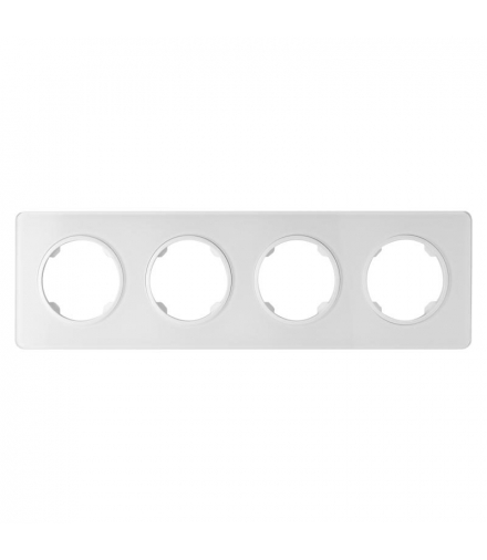 Ramka poczwórna, szklana, biała, OVAL OVA1004GW