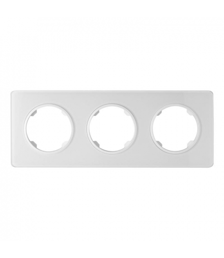Ramka potrójna, szklana, biała, OVAL OVA1003GW