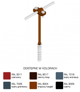 Uchwyt na drut wkręcany L 180mm z-śruba z kołkiem fi12 /LA/ TYP AN-42/LA/