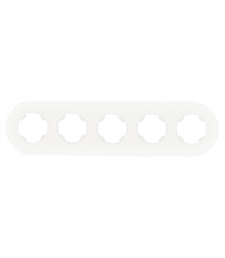 Ramka pięciokrotna, plastikowa, okrągła, biała, OVAL SEU5005W