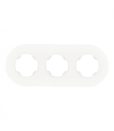 Ramka potrójna, plastikowa, okrągła, biała, OVAL SEU5003W