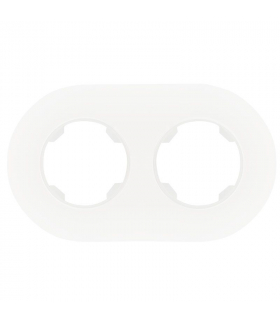 Ramka podwójna, plastikowa, okrągła, biała, OVAL SEU5002W