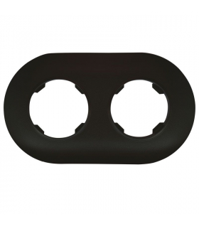 Ramka podwójna, plastikowa, okrągła, czarna, OVAL SEU5002B