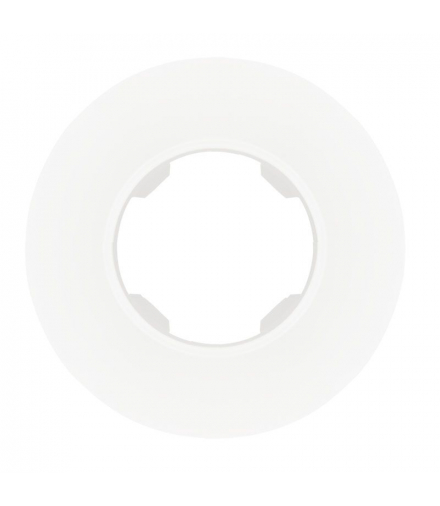 Ramka pojedyncza, plastikowa, okrągła, biała, OVAL SEU5001W