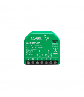 ODBIORNIK WI-FI 2-KANAŁOWY DOPUSZKOWY Z MONITOREM ENERGII W OBUDOWIE MINI mROW-02