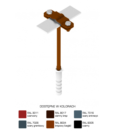 Uchwyt na bednarkę wkręcany L 180mm B-30mm Z-Śr. M12 /LA/ TYP AN-42A/LA/