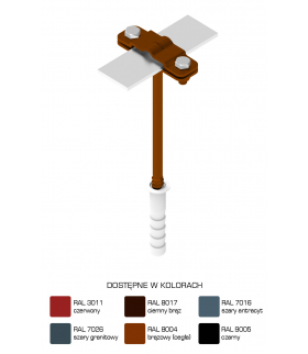 Uchwyt na bednarkę wkręcany L 250mm B-30mm Z-Śr. M12 /LA/ TYP AN-44A/LA/