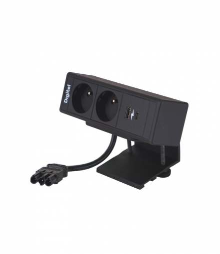 DESK UP LISTWA 3M CZARNY 2XUTE ŁAD.USB DIGITEL DG-8003