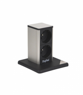 PILLAR GNIAZDA 2M CZARNY/ALUMINIUM/INOX 2XUTE PRZEWÓD 2M DIGITEL DG-8146