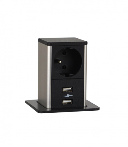 POP UP GNIAZDO CZARNY 1XUTE ŁAD.USB A/A 12W DIGITEL DG-8043