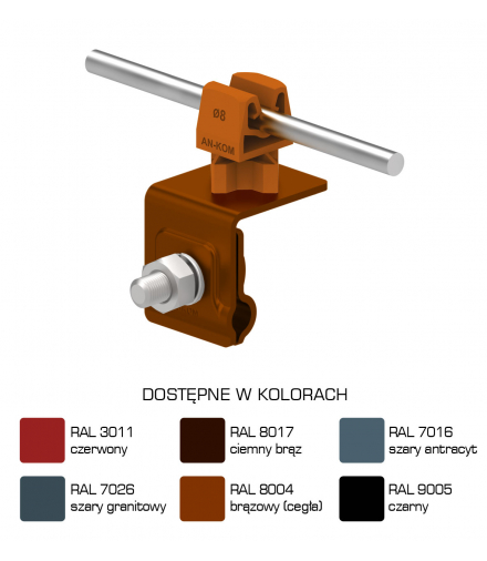 Uchwyt na felc uniwersalny Z-zatrz.H 3,5cm/LA/ brązowy TYP AN-06HN/LA/