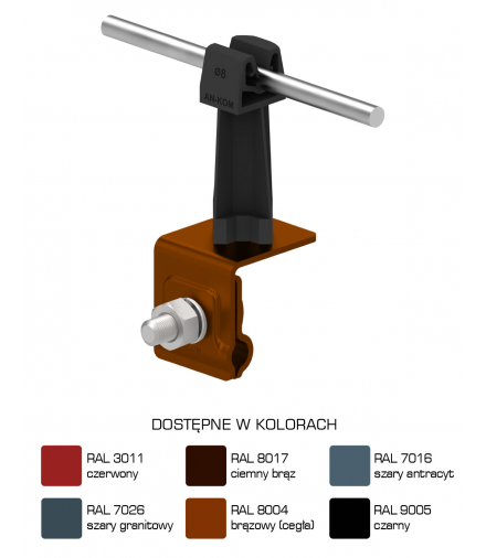 Uchwyt na felc uniwersalny Z-zatrz.H 7cm /LA/ czarny TYP AN-06H/LA/C