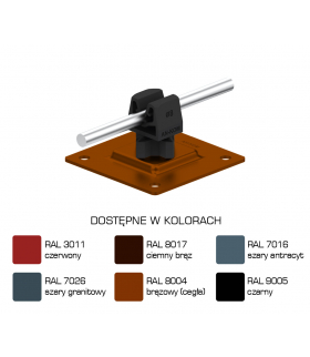 Uchwyt na płytce stalowej H 3,5cm Z-zatrz /LA/ czarny TYP AN-11PN/LA/C-N